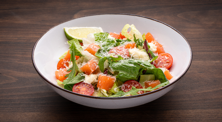  Caesar salad with lightly salted salmon delivery from Yaposhka