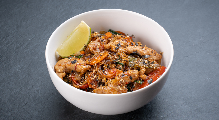  Фунчоза зі свининою та соєвим світ чилі з доставкою від Yaposhka