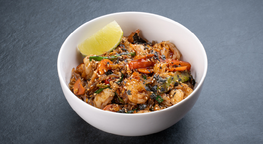  Фунчоза з креветками та соєвим світ чилі з доставкою від Yaposhka